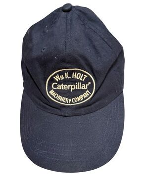 Vtg Wm K Holt Caterpillar Machinery Company Hat GUC Navy Strapback Cap